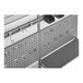 A Triton modular wall mount storage kit with metal shelves, racks, and trays.