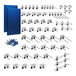 Two blue Triton LocBoards with a large assortment of hooks and hardware on them.