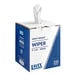 A white box of Lavex industrial wipes with a white lid.