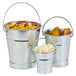 An American Metalcraft mini galvanized pail filled with chicken nuggets with mayonnaise.