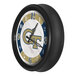 A white Holland Bar Stool clock with the Georgia Tech logo on the face.