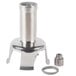A Robot Coupe Bell Cover Assembly with a Removable Blade on a stainless steel pipe with a round metal object.