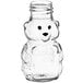 A clear PET bear shaped honey bottle with a white background.