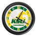A round wall clock featuring the Kentucky State University Thorobreds logo and colors, designed for indoor or outdoor use.
