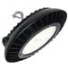 A close-up of a round TCP LED high bay light.
