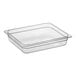 A clear plastic Cambro food pan.