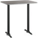 A rectangular Lancaster Table & Seating bar table with black legs.