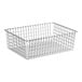 A rectangular wire basket with a level top, designed for holding bagels or pastries.