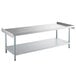 A Regency stainless steel equipment stand with a galvanized shelf.