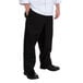 A man wearing Chef Revival black chef trousers and a white shirt.