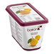 A container of Les Vergers Boiron bergamot puree with a red lid and label.
