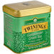 A green and gold Twinings tin of Gunpowder Green Loose Leaf Tea.