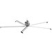 A large silver fan with five blades.