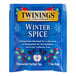 A blue box of Twinings Winter Spice Herbal Tea Bags.