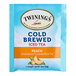 A blue box of Twinings Peach Cold Brewed Iced Tea Bags.