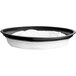 A white cloth in a black bowl.