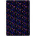 A white rectangular area rug with neon colored swirls and lines.