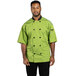 A man wearing a Uncommon Chef Havana green chef coat.