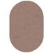 A brown oval shaped Joy Carpets area rug.