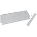 A metal plate with holes and two strips.