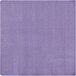 A purple square rug with a white border.