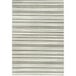 A close up of a Joy Carpets Claremont Kids Between the Lines area rug with white and grey stripes.