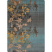 A Joy Carpets Peaceful Garden lagoon rectangular area rug with blue and yellow flowers on it.