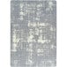 A white and gray area rug with a cloudy pattern.