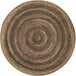 A Joy Carpets walnut round area rug with a circular pattern in brown and black.