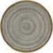 A Joy Carpets Feeling Natural stone round area rug with a brown circular border and gray and brown designs.