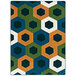 A Joy Carpets Kid Essentials Citrus area rug with a colorful hexagon pattern.
