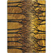 A Joy Carpets rectangular area rug with trees and gold on it.