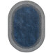 A white background with a blue and grey Joy Carpets oval rug.
