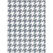 A close-up of a grey and white houndstooth patterned Joy Carpets rectangular area rug.