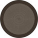 A close up of a brown and black circular Joy Carpets area rug.