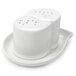 A white CAC bone china salt and pepper shaker set on a plate.