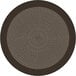 A close up of a brown and black circular Joy Carpets Kid Essentials Like Home area rug.