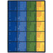 A Joy Carpets rectangle area rug with numbers and colors.