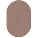 A brown oval shaped Joy Carpets area rug.