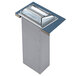 A chrome metal rectangular San Jamar fullfold napkin dispenser with a lid.