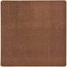 A brown square carpet with a white border.