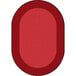 A red oval shaped Joy Carpets area rug.