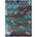 A Joy Carpets Riviera rectangular area rug with a blue and brown intricate pattern.