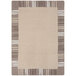 A Joy Carpets neutral rectangular area rug with beige and brown striped borders.