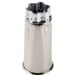 A close-up of a silver Hamilton Beach stainless steel container with a lid.