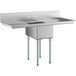 A Regency stainless steel commercial sink with 2 drainboards and 2 legs.