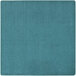 A mint green square area rug.