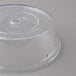 A Carlisle clear polycarbonate plate cover with a circular rim.