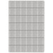A close-up of a grey plaid rug with white lines.