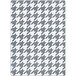 A close-up of a grey and white houndstooth Joy Carpets area rug.